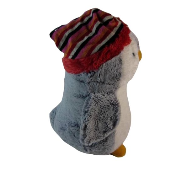 SeaWorld Soft Cuddly Gray Penguin Plush with Red Stocking Hat 12" tall - Picture 4 of 7